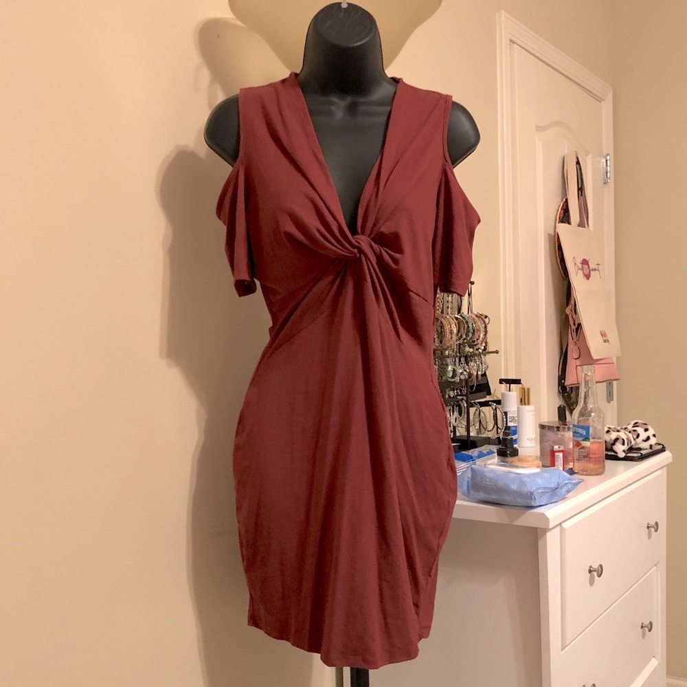 Medium mauve off the shoulder dress